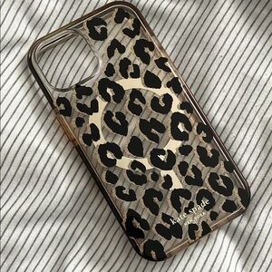 kate spade Leopard Print Phone Case - Black and Tan